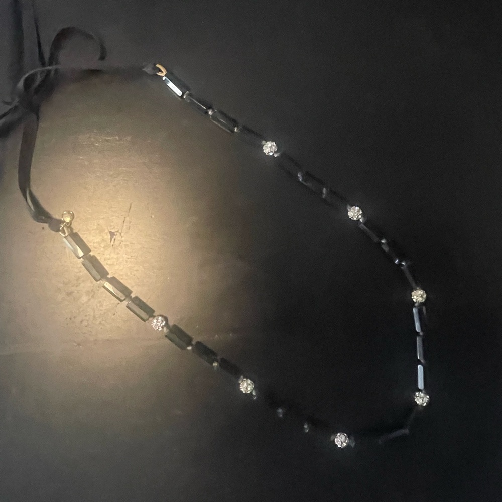 J. Crew gold and black beaded necklace